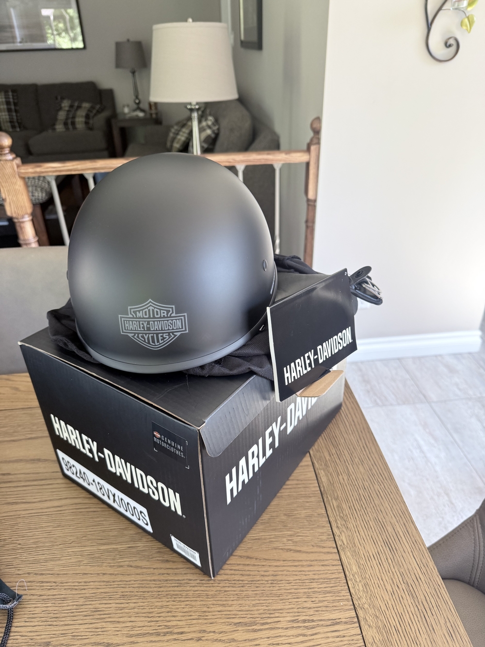 Harley-Davidson Matte Gray Half Helmet with Bar & Shield Emblem